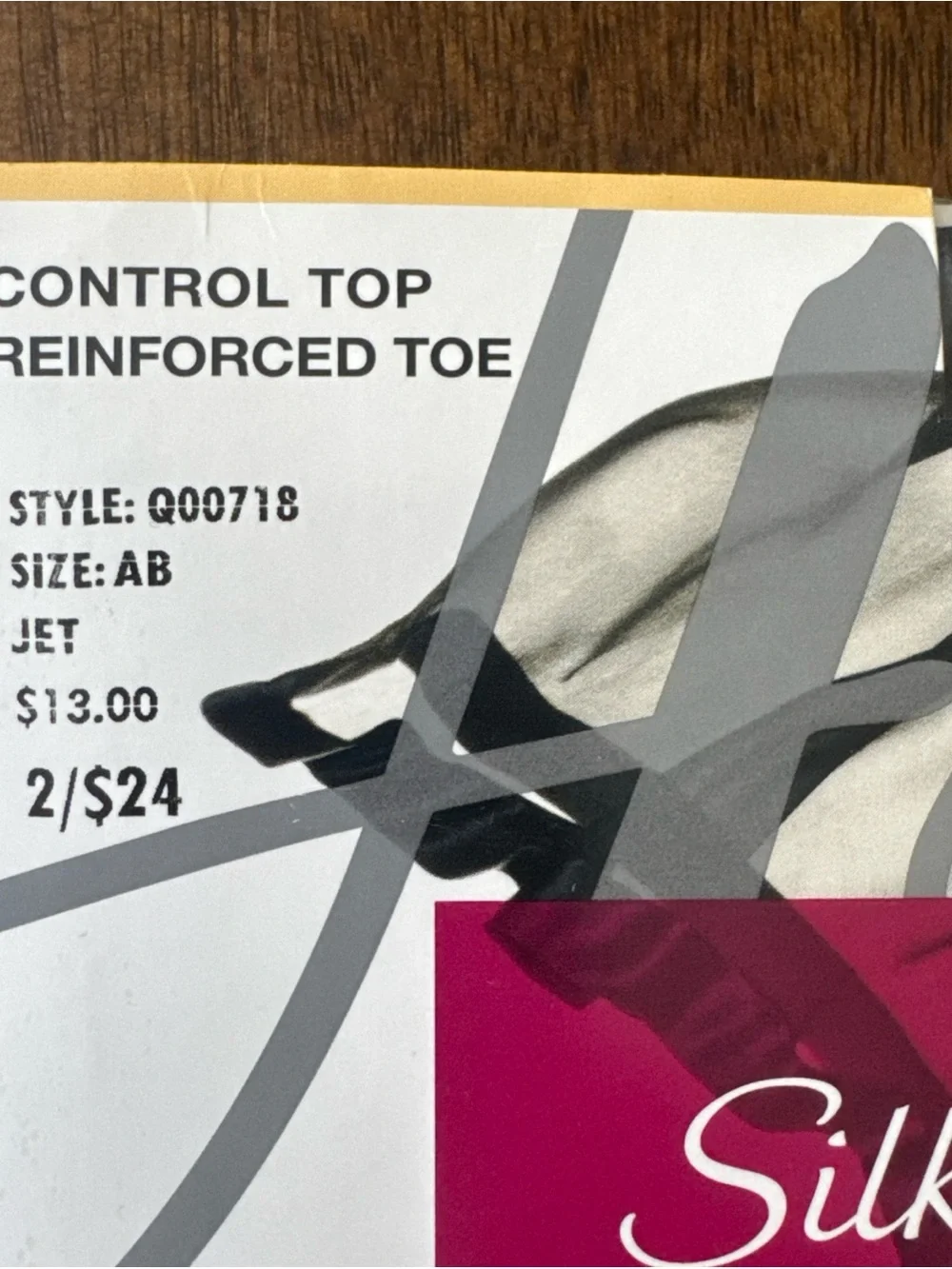 Hanes Silk Reflections Silky Sheer Jet Black Pantyhose Control Top Size AB New